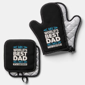 HTML H1 Weltbester Papa Code Küche Ofenhandschuh & Topflappen-Set (Vorderseite/Rückseite)