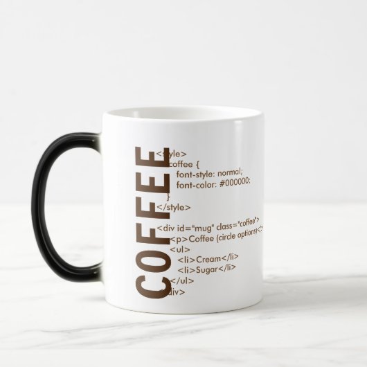 HTML-Kaffee-Tasse Verwandlungstasse (Links)