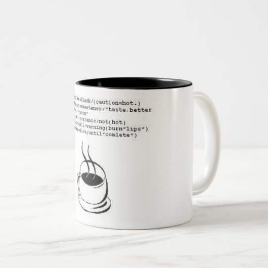 HTML-Kaffee Zweifarbige Tasse (VorderseiteRechts)