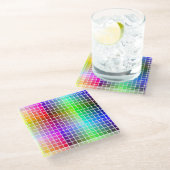 HTML-Websafe-Farben Glasuntersetzer (Schrägansicht)