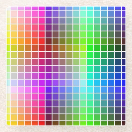 HTML-Websafe-Farben Glasuntersetzer (Vorderseite)