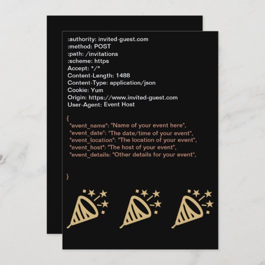 HTTP-JSON-Aufforderung Einladung (Vorne/Hinten)