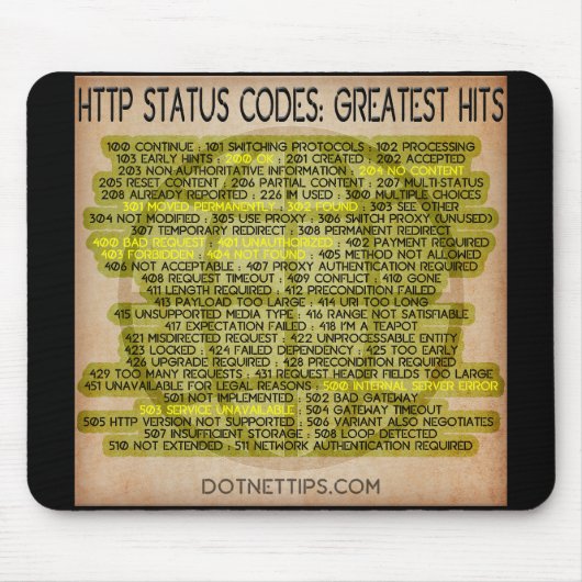 Http-Statuscodes: Beste Treffer Mousepad (Vorne)