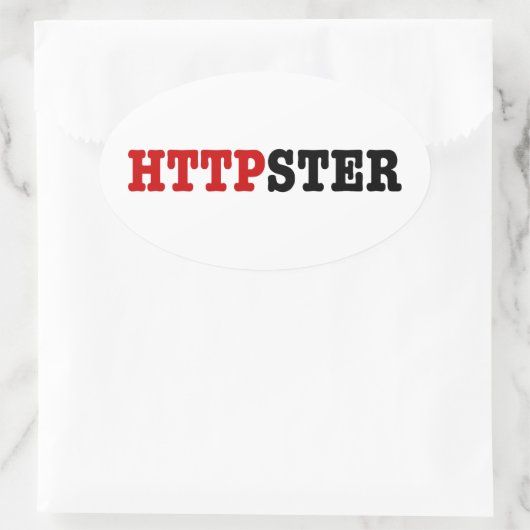 HTTPSTER OVALER AUFKLEBER (Tasche)