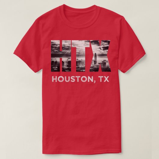 HTX Stadt Houston Skyline Art Downtown Texas Sou T-Shirt (Design vorne)