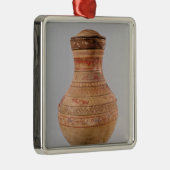Hu Vase mit Deckel Silbernes Ornament (Rechts)