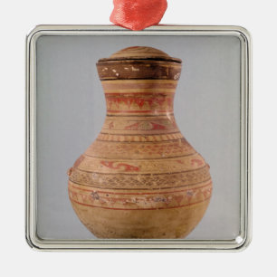 Hu Vase mit Deckel Silbernes Ornament