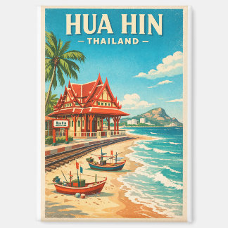  Hua Hin city, Thailand retro travel Magnet