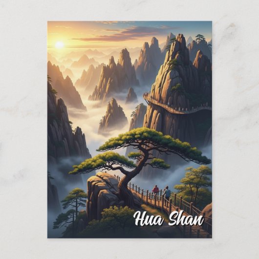 Hua Shan Mountain China Postkarte (Vorderseite)