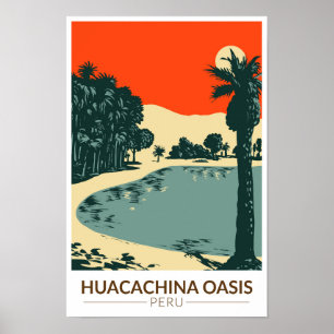 Huacachina Peru Reisen Vintag Poster
