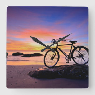 Huahin Beach Thailand Quadratische Wanduhr