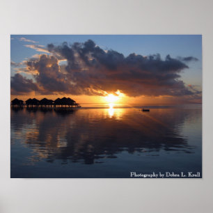 Huahine Sonnenuntergang-Plakat Poster