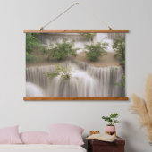 Huai Mae Khamin Waterfall | Thailand Wandteppich Mit Holzrahmen (Schlafzimmer)