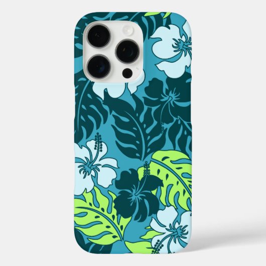 Huakini Bay Hawaiian Hibiskus Floral Aquamarin Case-Mate iPhone Hülle (Rückseite)