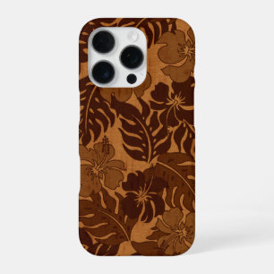 Huakini Bay Hawaiian Hibiskus Vintage Faux Holz iPhone 16 Pro Hülle