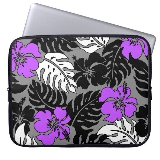 Huakini Bay Hawaiianischer Hibiskus Neoprene Wetsu Laptopschutzhülle (Vorderseite)