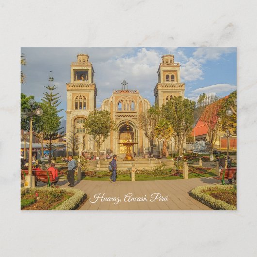 Huaraz, Ancash, Peru, Plaza de Armas Postkarte (Vorderseite)