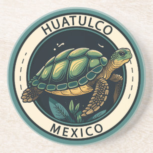 Huatulco Mexico Turtle Abzeichen Getränkeuntersetzer