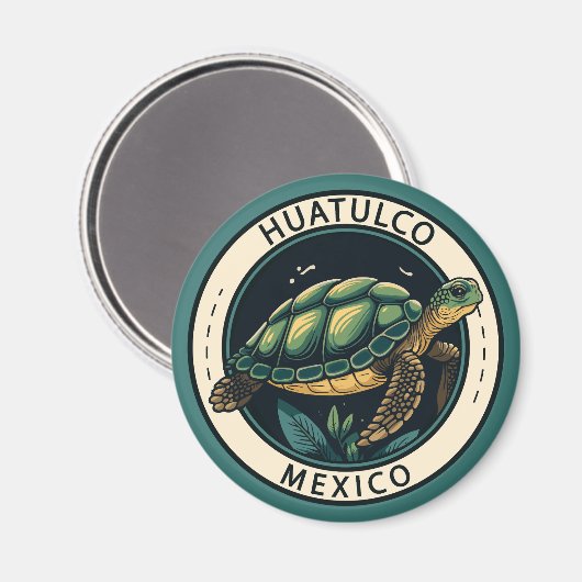 Huatulco Mexico Turtle Abzeichen Magnet (Vorderseite/Rückseite)