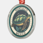 Huatulco Mexico Turtle Abzeichen Ornament Aus Metall (Links)