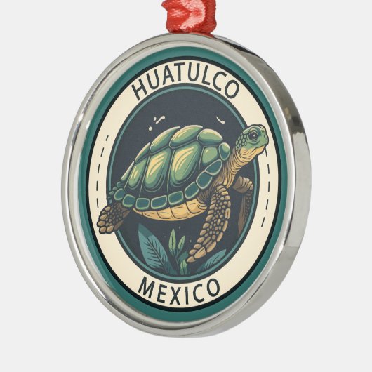 Huatulco Mexico Turtle Abzeichen Ornament Aus Metall (Links)