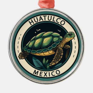 Huatulco Mexico Turtle Abzeichen Ornament Aus Metall