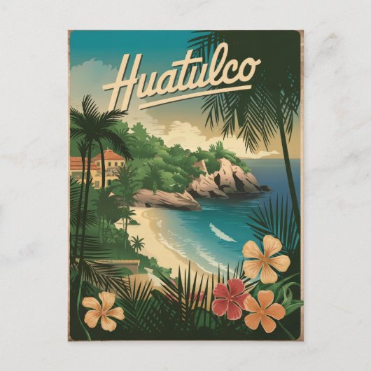 Huatulco Mexico Vintag Postkarte (Vorderseite)