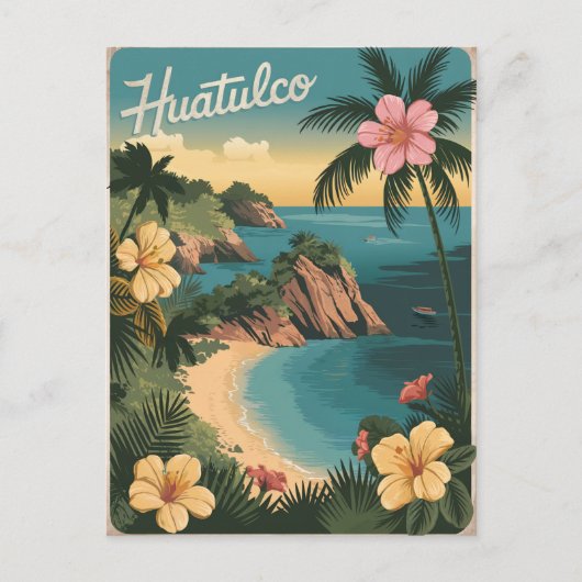 Huatulco Mexico Vintag Postkarte (Vorderseite)