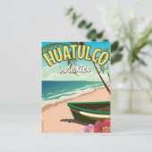 Huatulco mexikanisches Reiseplakat Postkarte (Stehend Vorderseite)