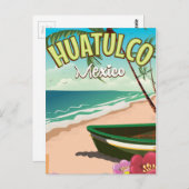 Huatulco mexikanisches Reiseplakat Postkarte (Vorne/Hinten)