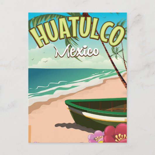 Huatulco mexikanisches Reiseplakat Postkarte (Vorderseite)