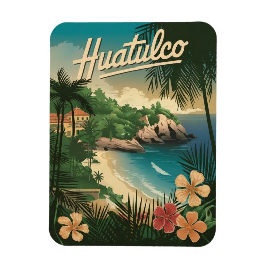 Huatulco Mexiko Vintage  Magnet (Vertikal)