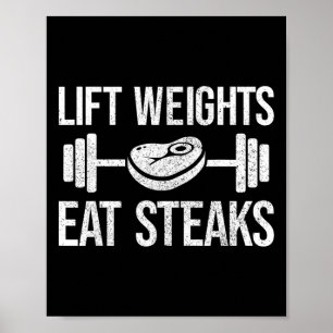 Hub Gewicht essen Steaks Fitness und Kraftübertrag Poster