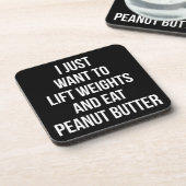 Hub Weight und essen Erdnussbutter - Funny Workout Untersetzer (Linke Seite)