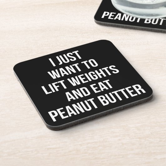 Hub Weight und essen Erdnussbutter - Funny Workout Untersetzer (Linke Seite)