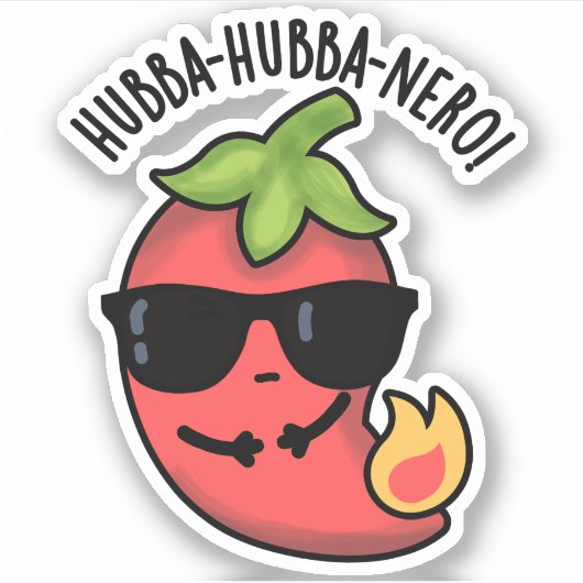 Hubba-hubba-nero Funny Habanero Pun Aufkleber (Vorderseite)