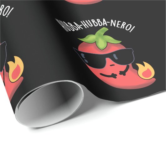 Hubba-hubba-nero Funny Habanero Pun Dark BG Geschenkpapier (Rolleneckpunkt)