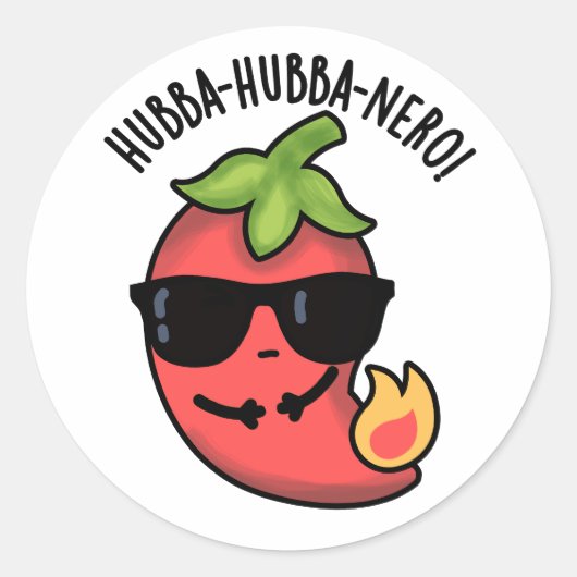 Hubba-hubba-nero Funny Habanero Pun Runder Aufkleber (Vorderseite)