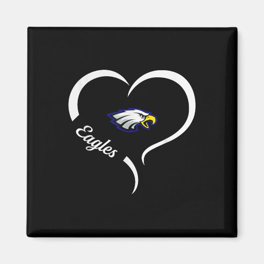 Hubbard Eagles Logo Halbherz Slogan Hs Magnet (Vorne)