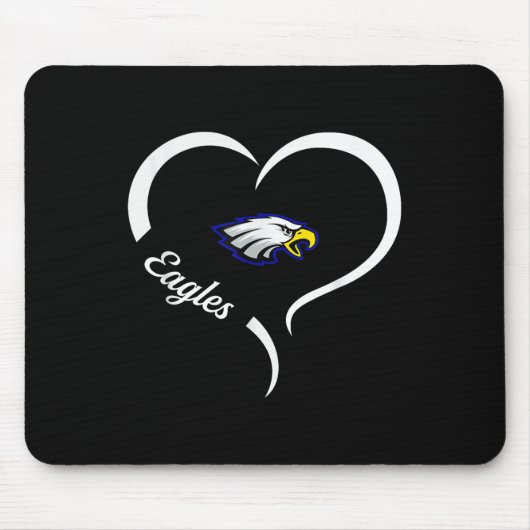 Hubbard Eagles Logo Halbherz Slogan Hs Mousepad (Vorne)