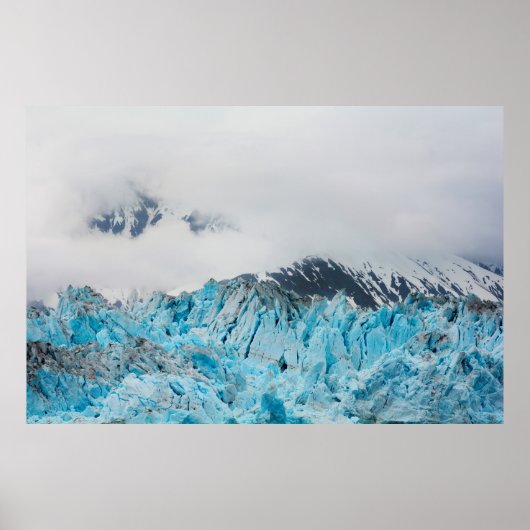 Hubbard-Gletscher von einem Schiff in Alaska Poster (Vorne)