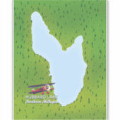 Hubbard See Nord-Michigan Seekarte Aufkleber (Vorderseite)