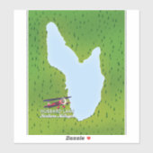 Hubbard See Nord-Michigan Seekarte Aufkleber (Blatt)