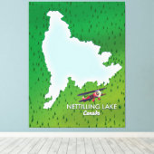 Hubbard See Nord-Michigan Seekarte Leinwand Pri (Insitu (Holzboden))