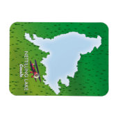 Hubbard-See Nord-Michigan Seekarte Magnet (Horizontal)