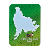 Hubbard-See Nord-Michigan Seekarte Magnet (Vertikal)