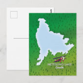 Hubbard See Nord-Michigan Seekarte Postkarte (Vorne/Hinten)