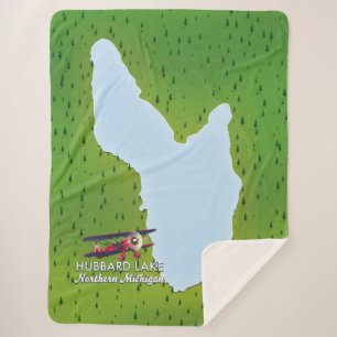 Hubbard See Nord-Michigan Seekarte Sherpadecke