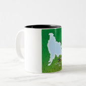 Hubbard-See Nord-Michigan-Seekarte Zwei-Tonen-C Zweifarbige Tasse (Vorderseite Links)