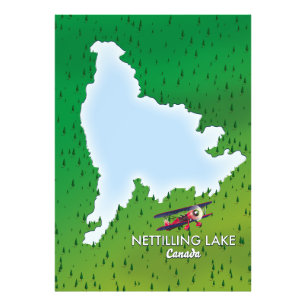 Hubbard-See Nördliche Michigan-See-Karte Foto Prin